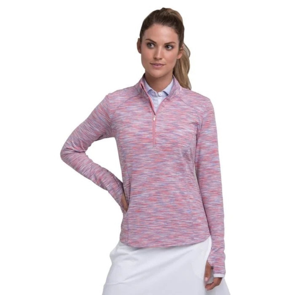 NWT Zero Restriction | Shae Space Dye Zip Mock Calypso XS Golf Activewear Sporty